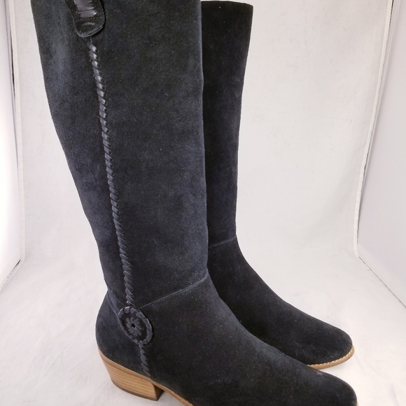 JACK ROGERS ARTISAN EQUESTRIAN RIDING BLACK SUEDE WOMEN BOOTS SIZE 9.5M  * - Picture 5 of 11